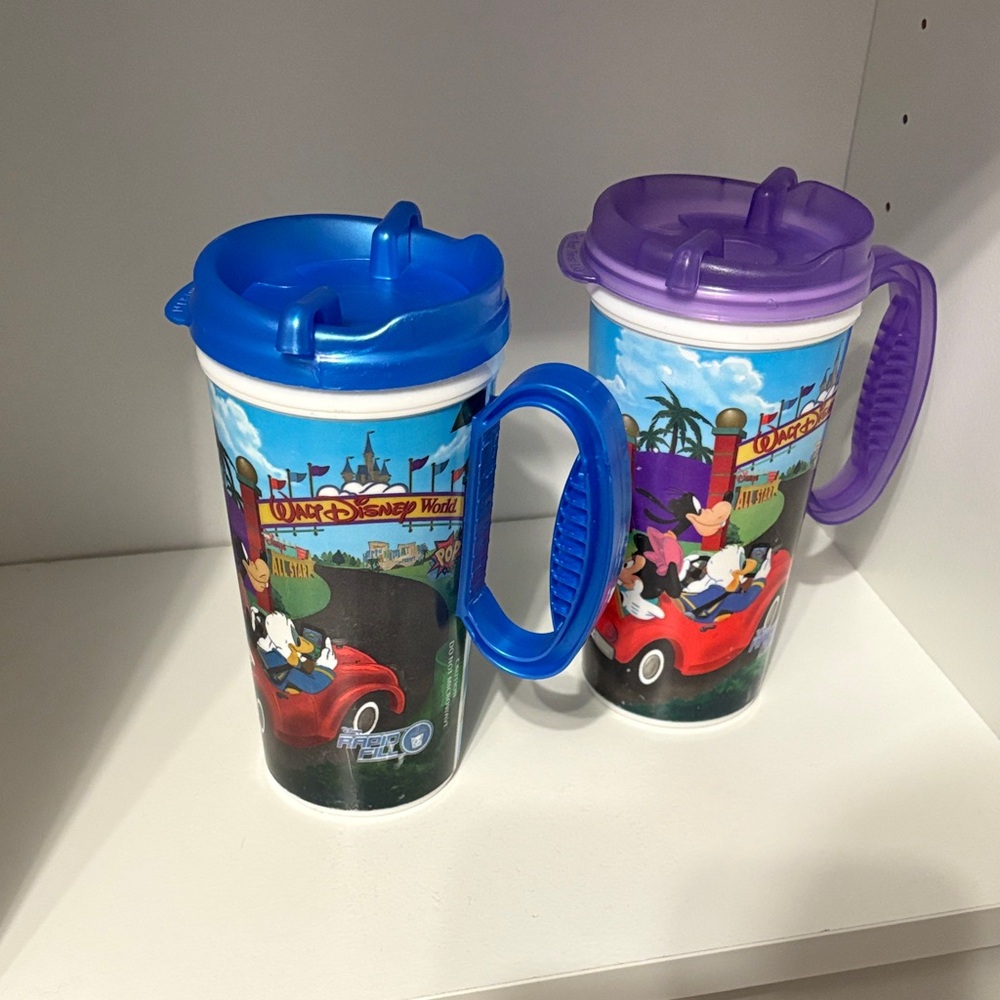 Disney Blue and Purple Travel Mugs (set)